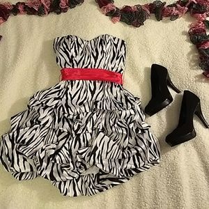 Small zebra print prom homecoming dress